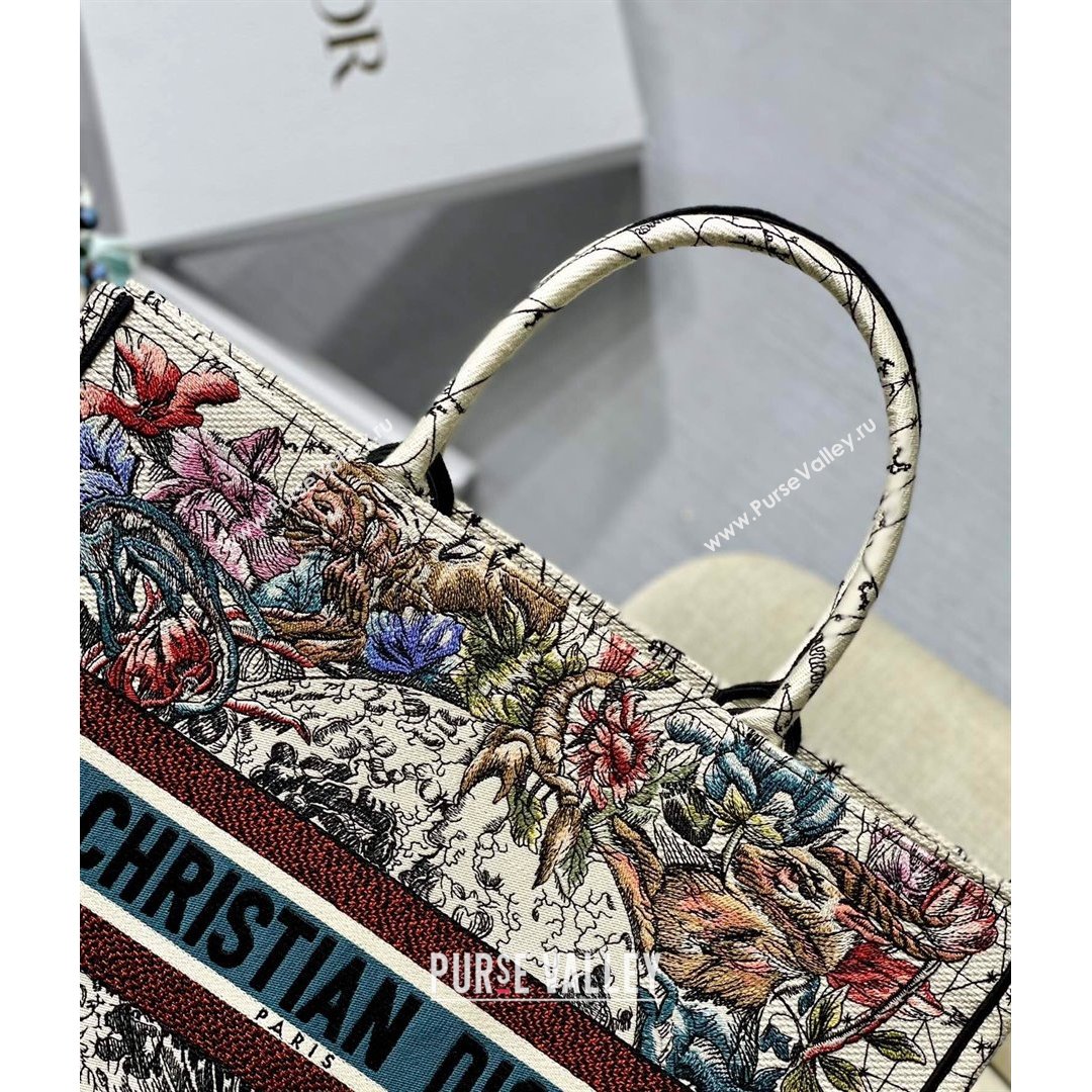 Dior Large Book Tote Bag in Latte Multicolor Constellation Embroidery 2021 (XXG-21090711)