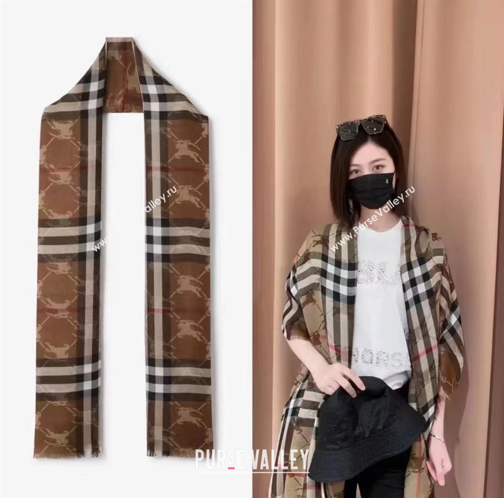 Burberry Cashmere Scarf 220x70cm B011602 Brown 2025 Top Quality (WTZ-25011602)