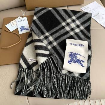 Burberry Cashmere Scarf 30x180cm B011601 Black 2025 Top Quality (WTZ-25011601)
