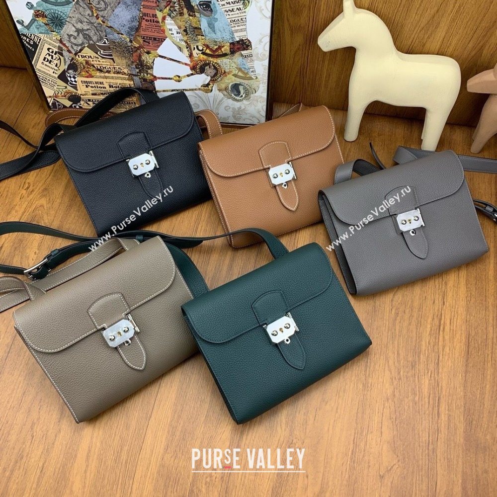 Hermes Sac a depeches 21 Bag in Original Togo Leather Ebony/Silver 2025(Full Handmade) (XYA-25011701)