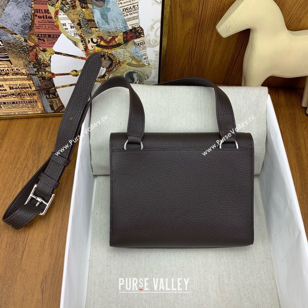 Hermes Sac a depeches 21 Bag in Original Togo Leather Ebony/Silver 2025(Full Handmade) (XYA-25011701)