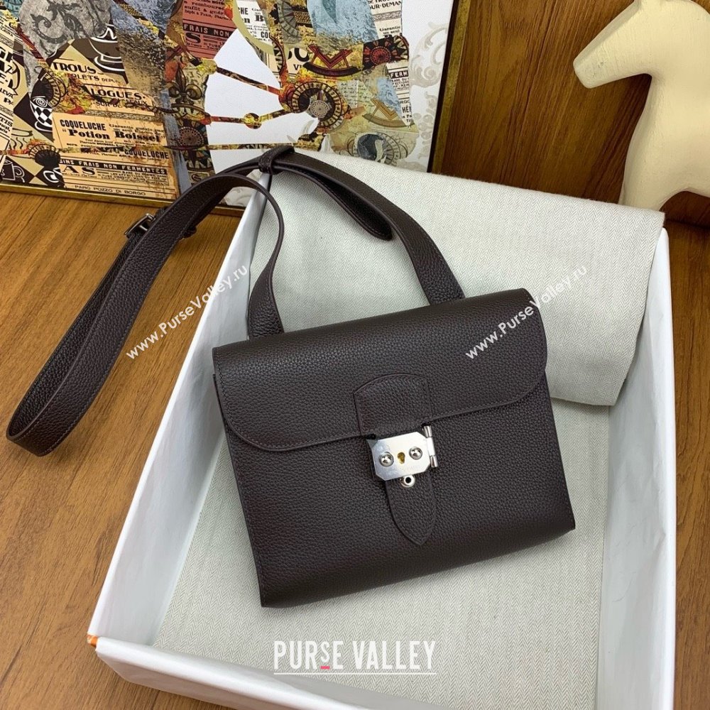 Hermes Sac a depeches 21 Bag in Original Togo Leather Ebony/Silver 2025(Full Handmade) (XYA-25011701)