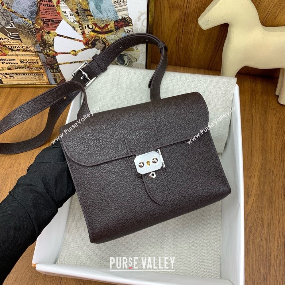 Hermes Sac a depeches 21 Bag in Original Togo Leather Ebony/Silver 2025(Full Handmade) (XYA-25011701)