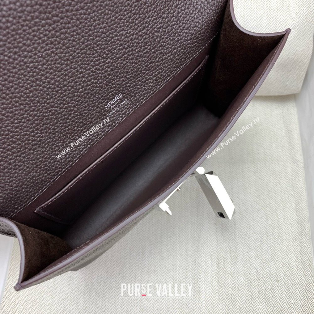 Hermes Sac a depeches 21 Bag in Original Togo Leather Ebony/Silver 2025(Full Handmade) (XYA-25011701)