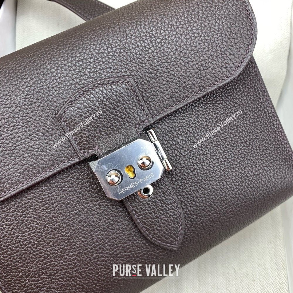 Hermes Sac a depeches 21 Bag in Original Togo Leather Ebony/Silver 2025(Full Handmade) (XYA-25011701)