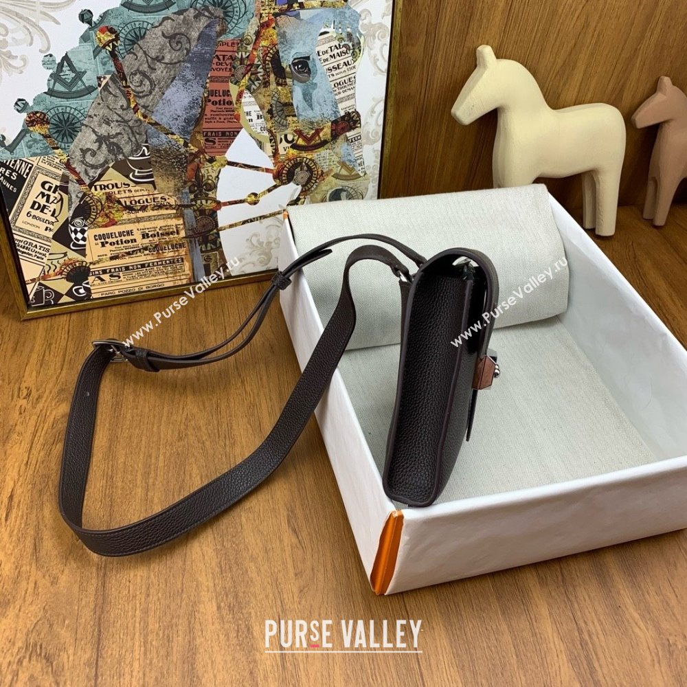 Hermes Sac a depeches 21 Bag in Original Togo Leather Ebony/Silver 2025(Full Handmade) (XYA-25011701)