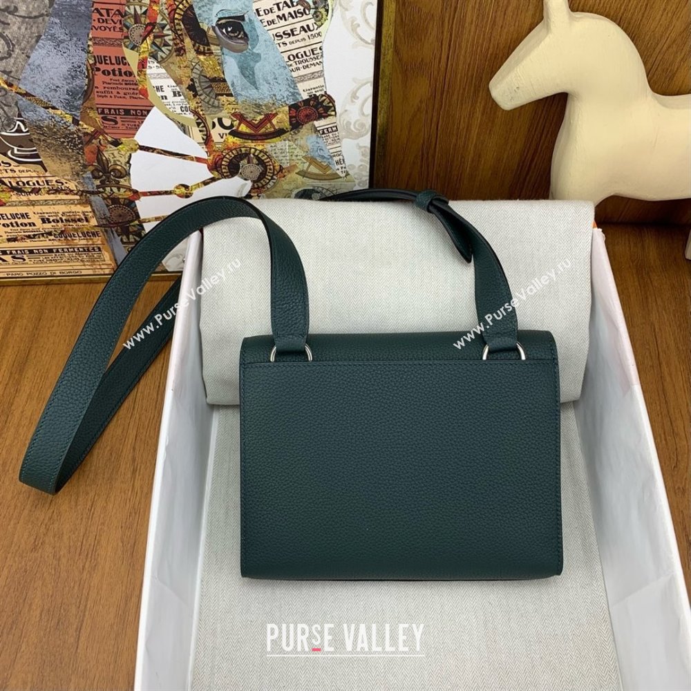 Hermes Sac a depeches 21 Bag in Original Togo Leather 6O Green/Silver 2025(Full Handmade) (XYA-25012103)
