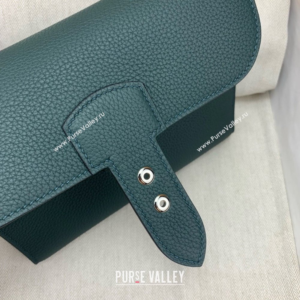 Hermes Sac a depeches 21 Bag in Original Togo Leather 6O Green/Silver 2025(Full Handmade) (XYA-25012103)
