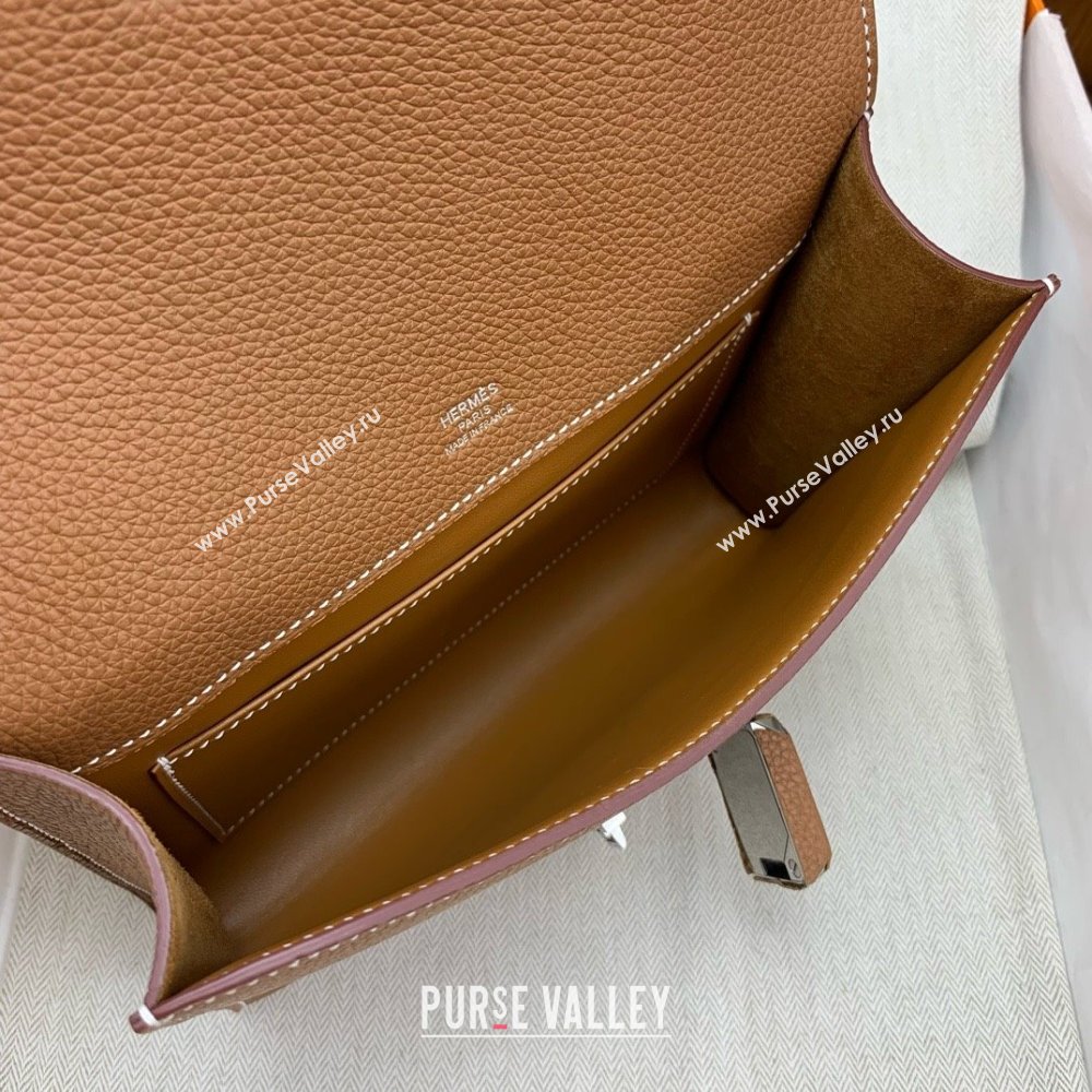 Hermes Sac a depeches 21 Bag in Original Togo Leather 37 Brown/Silver 2025(Full Handmade) (XYA-25012104)