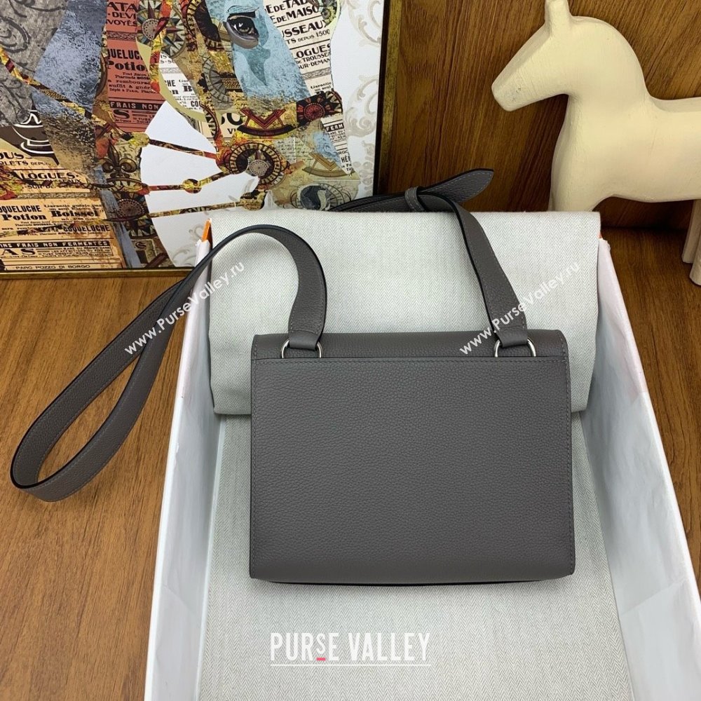 Hermes Sac a depeches 21 Bag in Original Togo Leather 8F Tinware Grey/Silver 2025(Full Handmade) (XYA-25012105)
