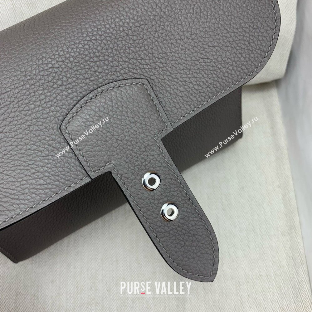 Hermes Sac a depeches 21 Bag in Original Togo Leather 8F Tinware Grey/Silver 2025(Full Handmade) (XYA-25012105)