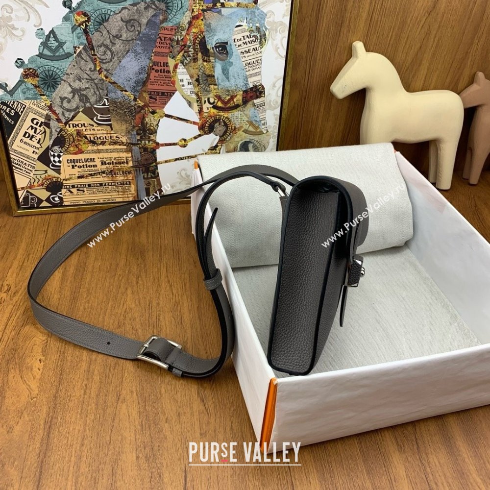 Hermes Sac a depeches 21 Bag in Original Togo Leather 8F Tinware Grey/Silver 2025(Full Handmade) (XYA-25012105)