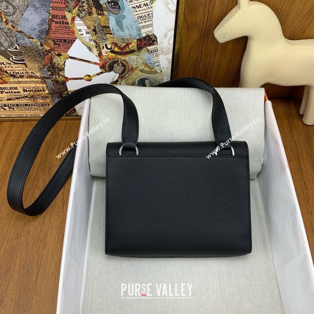 Hermes Sac a depeches 21 Bag in Original Togo Leather Black/Silver 2025(Full Handmade) (XYA-25012106)