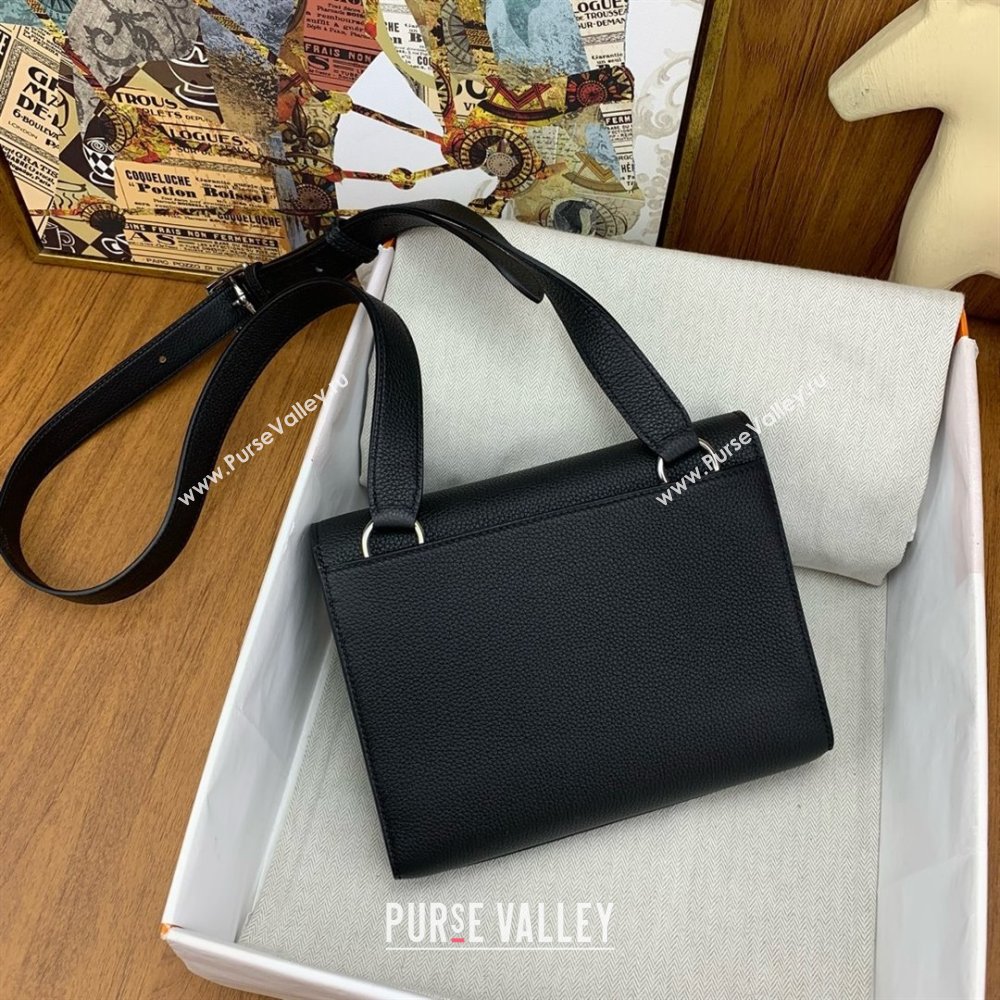 Hermes Sac a depeches 21 Bag in Original Togo Leather Black/Silver 2025(Full Handmade) (XYA-25012106)