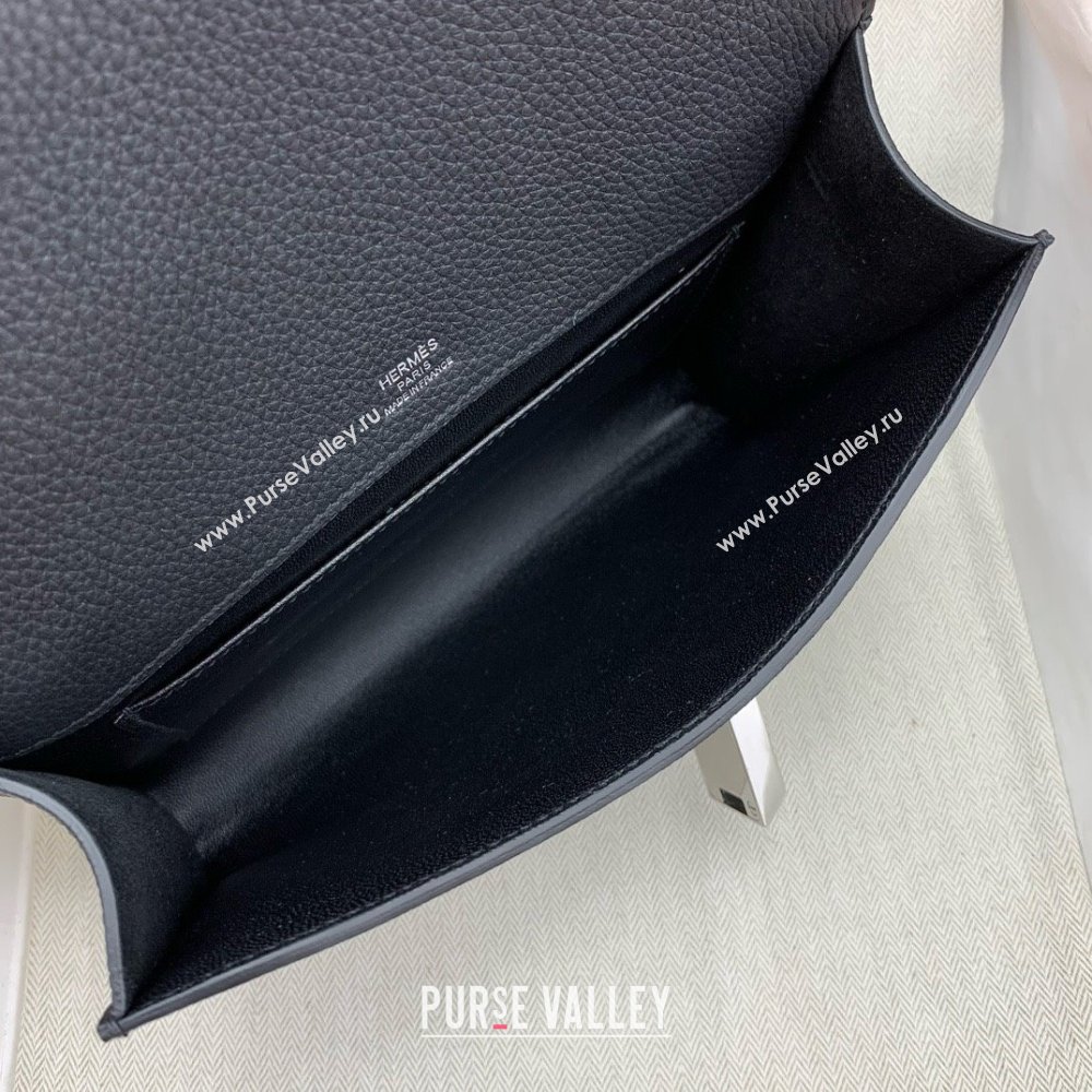 Hermes Sac a depeches 21 Bag in Original Togo Leather Black/Silver 2025(Full Handmade) (XYA-25012106)