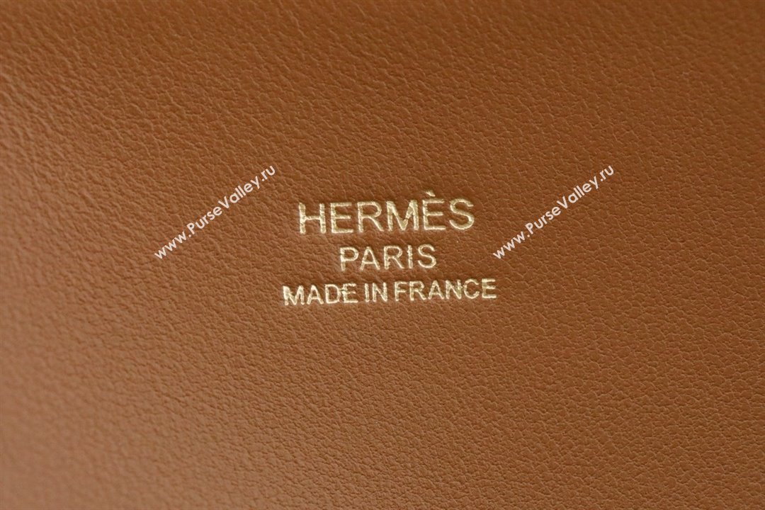Hermes Bolide 1923-25 Bag in Origianl Evercolor Leather Brown/Gold 2025(Full Handmade) (AYA-25012110)