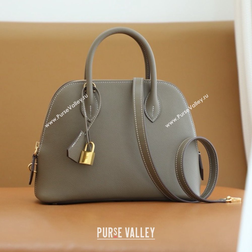 Hermes Bolide 25 Bag in Origianl Evercolor Leather Etoupe/Gold 2025(Full Handmade) (AYA-24012111)