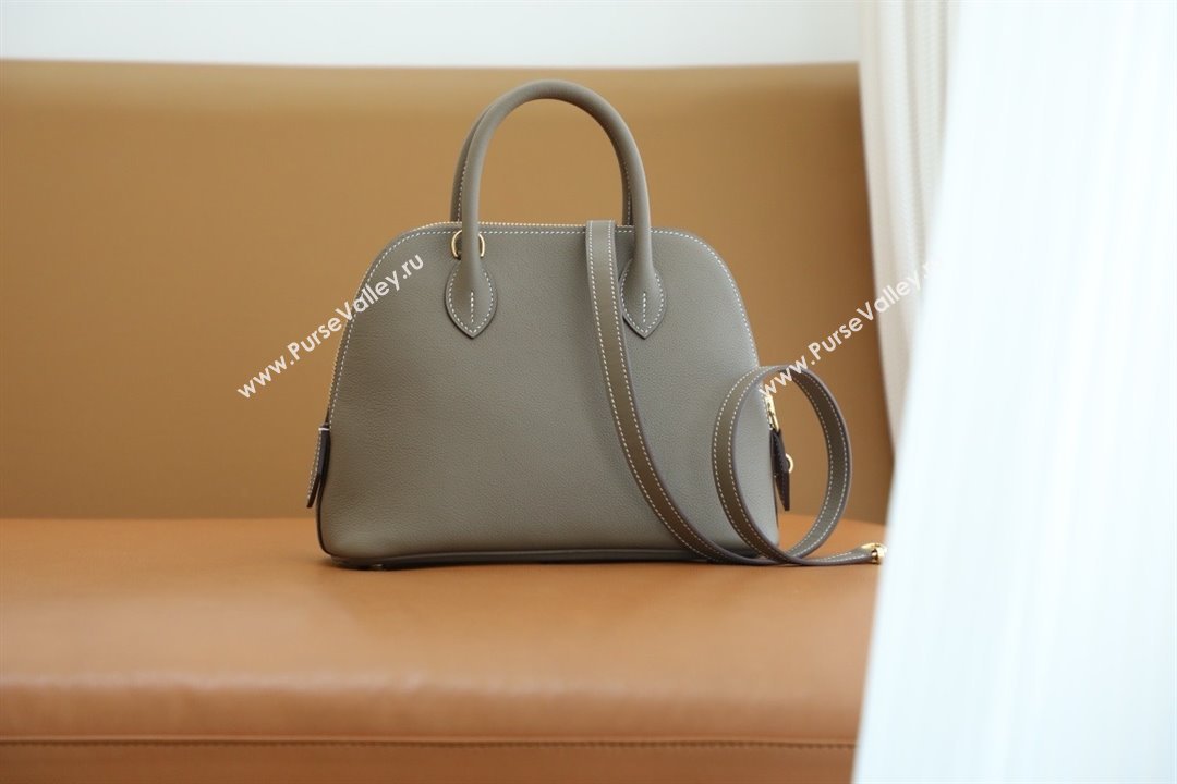 Hermes Bolide 25 Bag in Origianl Evercolor Leather Etoupe/Gold 2025(Full Handmade) (AYA-24012111)