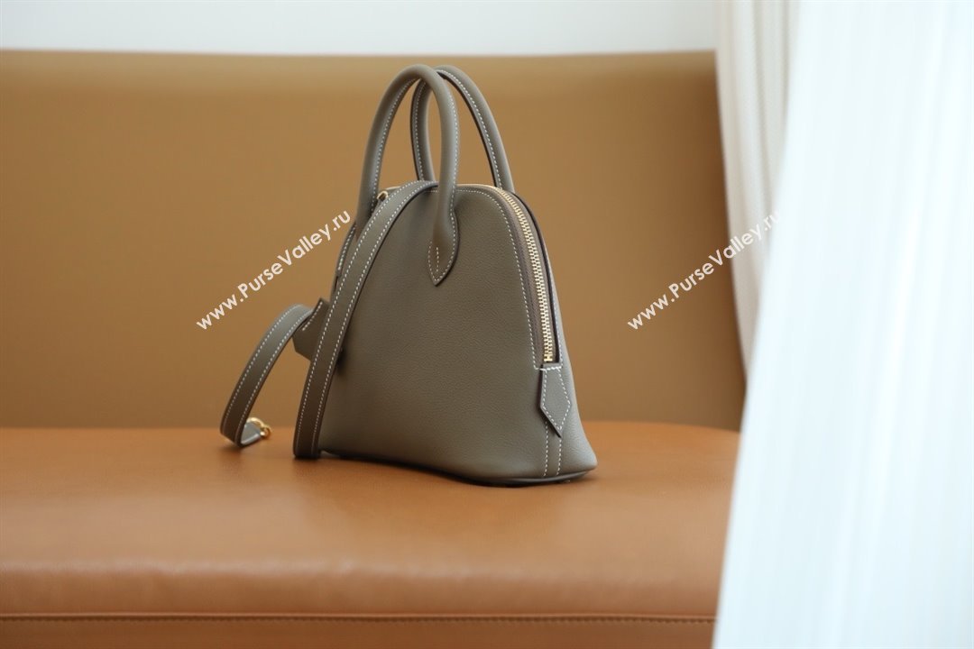 Hermes Bolide 25 Bag in Origianl Evercolor Leather Etoupe/Gold 2025(Full Handmade) (AYA-24012111)