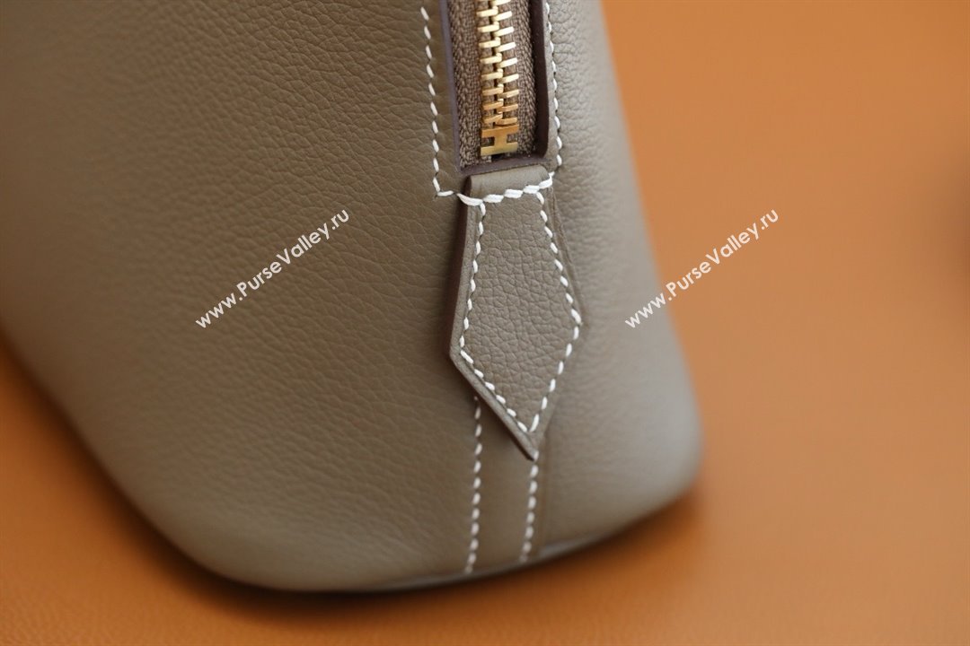 Hermes Bolide 25 Bag in Origianl Evercolor Leather Etoupe/Gold 2025(Full Handmade) (AYA-24012111)