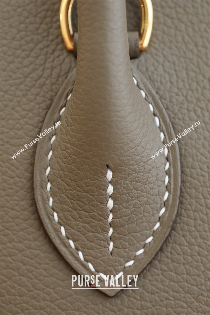 Hermes Bolide 25 Bag in Origianl Evercolor Leather Etoupe/Gold 2025(Full Handmade) (AYA-24012111)
