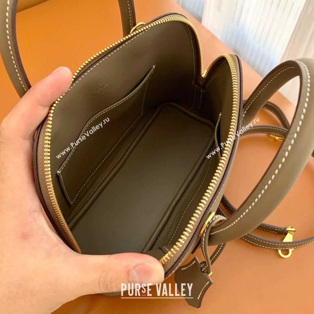 Hermes Bolide 25 Bag in Origianl Evercolor Leather Etoupe/Gold 2025(Full Handmade) (AYA-24012111)