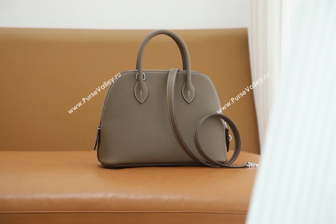 Hermes Bolide 1923-25 Bag in Origianl Evercolor Leather Etoupe/Silver 2025(Full Handmade) (AYA-25012112)