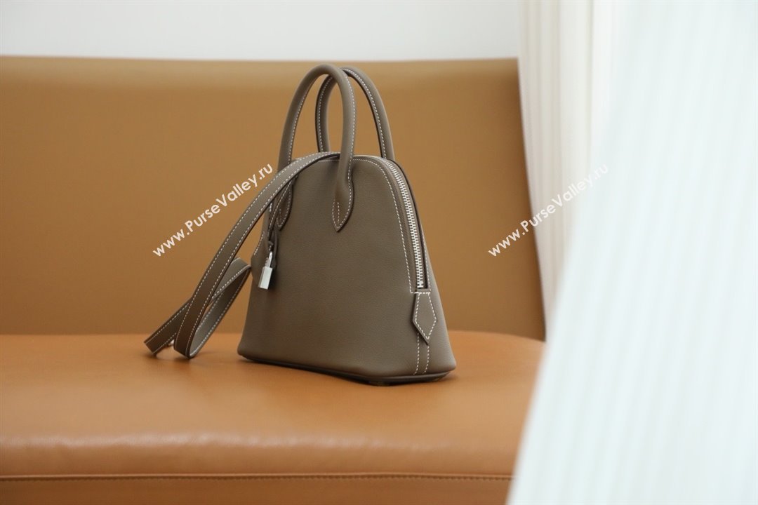 Hermes Bolide 1923-25 Bag in Origianl Evercolor Leather Etoupe/Silver 2025(Full Handmade) (AYA-25012112)