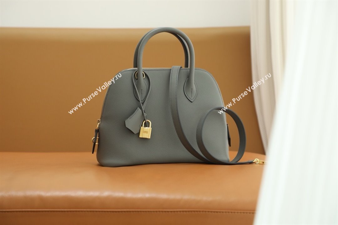 Hermes Bolide 25 Bag in Origianl Evercolor Leather Cloud Grey/Gold 2025(Full Handmade) (XYA-25012113)