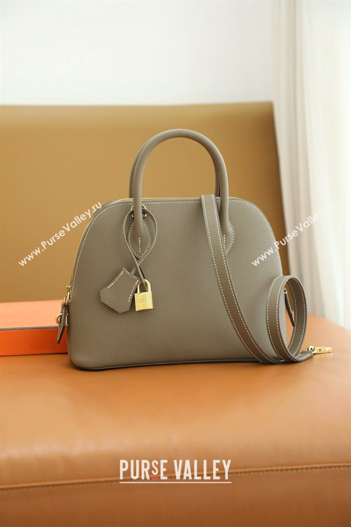 Hermes Bolide 25 Bag in Origianl Epsom Leather Etoupe/Gold 2025(Full Handmade) (XYA-25012114)