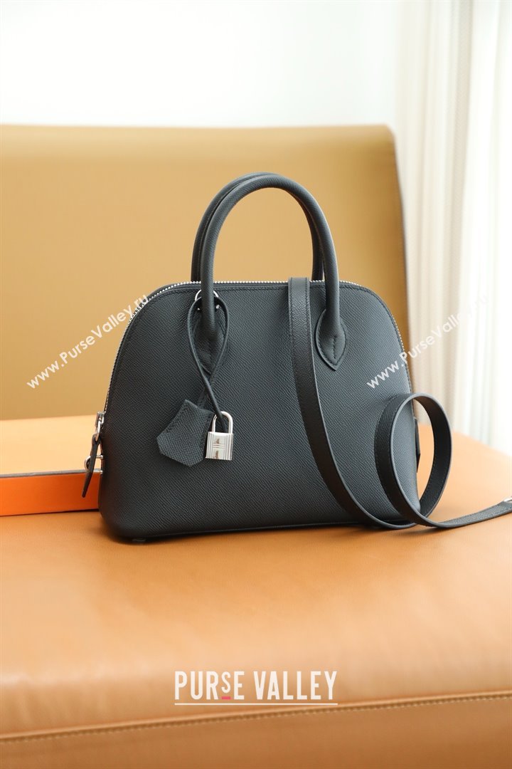 Hermes Bolide 25 Bag in Origianl Epsom Leather Black/Silver 2025(Full Handmade) (AYA-25012117)