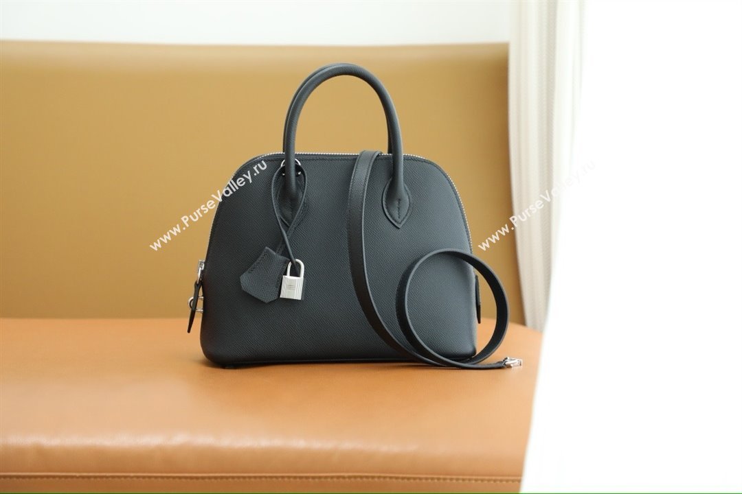 Hermes Bolide 25 Bag in Origianl Epsom Leather Black/Silver 2025(Full Handmade) (AYA-25012117)