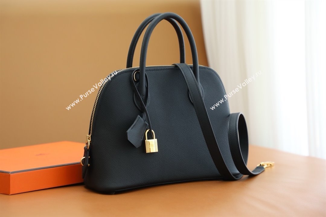 Hermes Bolide 25 Bag in Origianl Epsom Leather Black/Gold 2025(Full Handmade) (AYA-25012118)