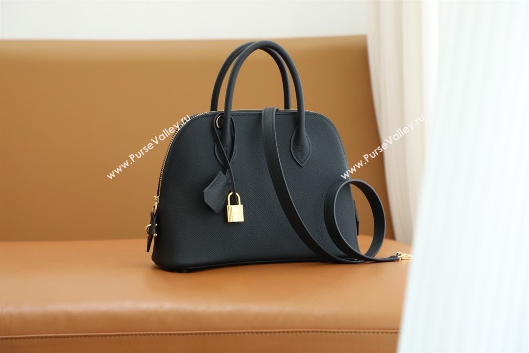 Hermes Bolide 25 Bag in Origianl Epsom Leather Black/Gold 2025(Full Handmade) (AYA-25012118)