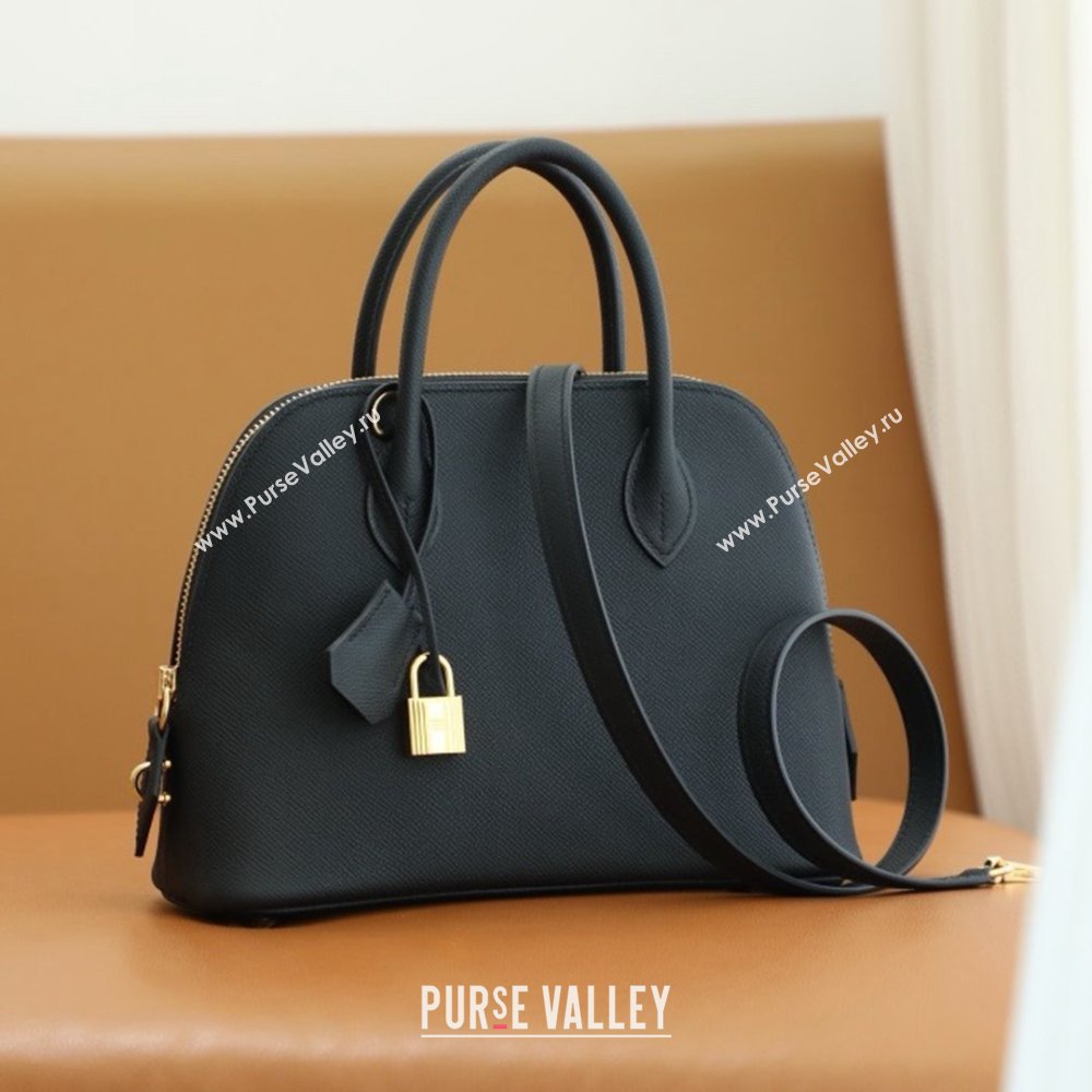 Hermes Bolide 25 Bag in Origianl Epsom Leather Black/Gold 2025(Full Handmade) (AYA-25012118)