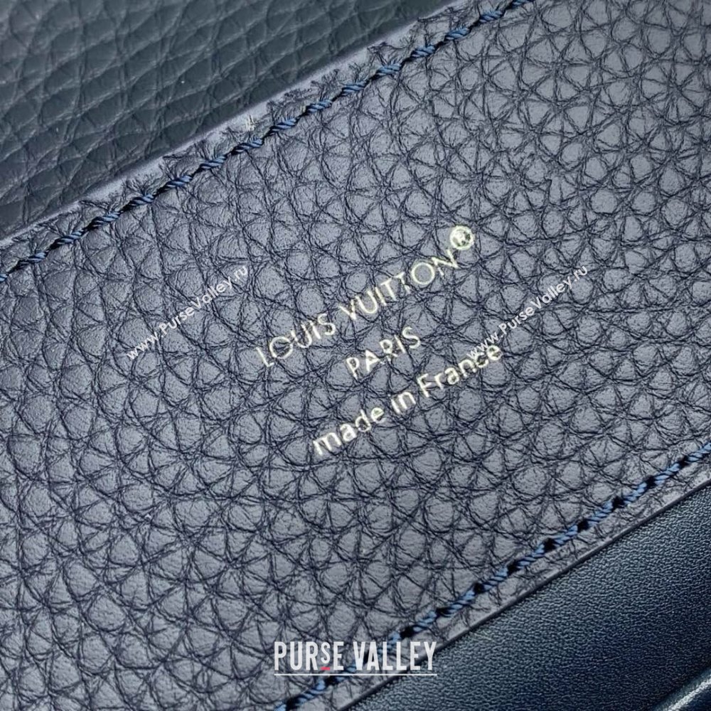 Louis Vuitton Capucines Mini Bag in Black Taurillon Leather with Maxi Studs M12751 Navy Blue 2025 (K-25021426)
