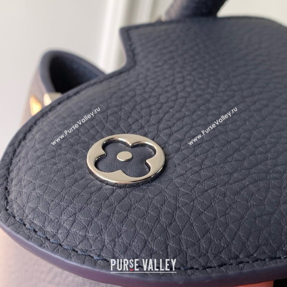 Louis Vuitton Capucines MM Bag in Black Taurillon Leather with Maxi Studs M12751 Navy Blue 2025 (K-25021429)