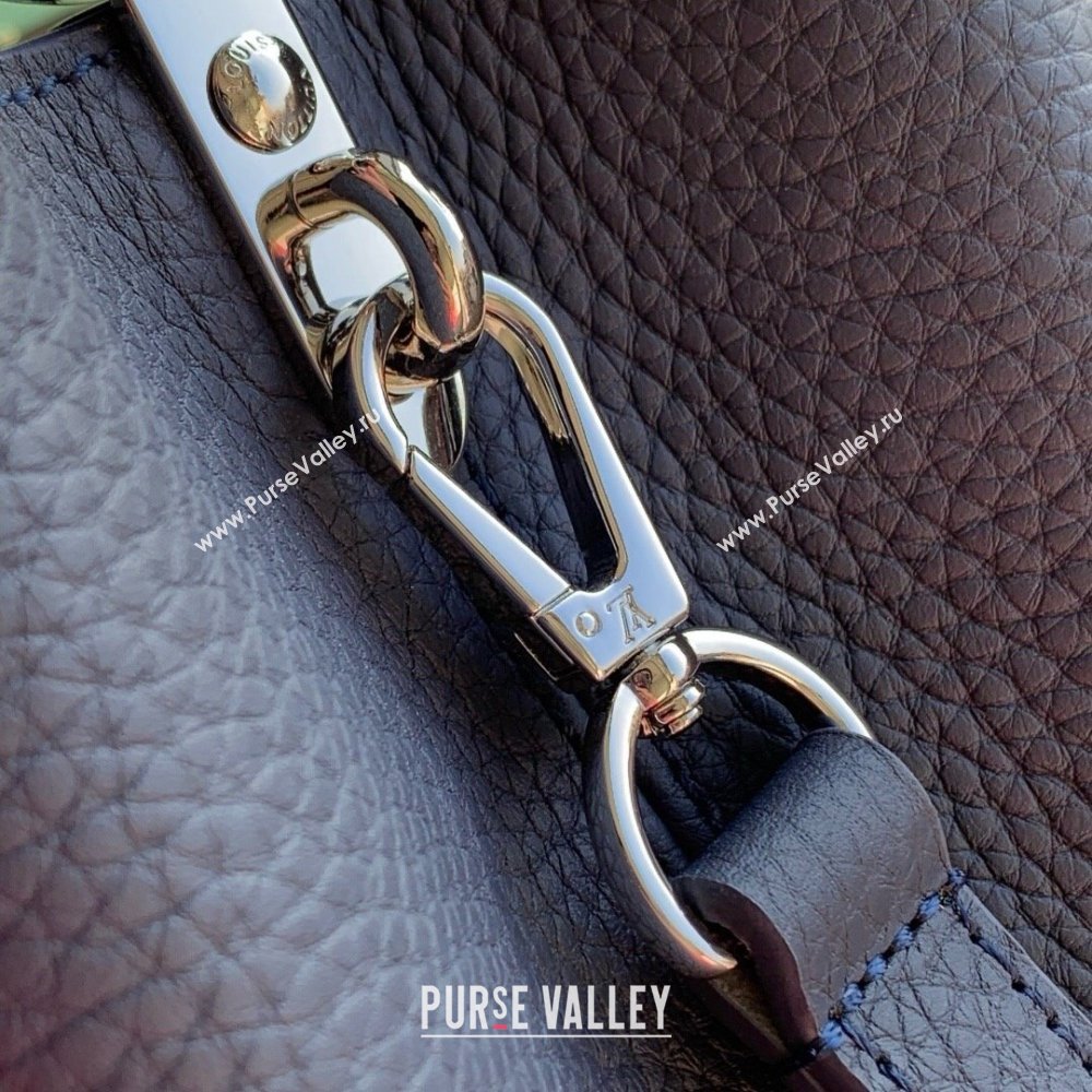 Louis Vuitton Capucines MM Bag in Black Taurillon Leather with Maxi Studs M12751 Navy Blue 2025 (K-25021429)