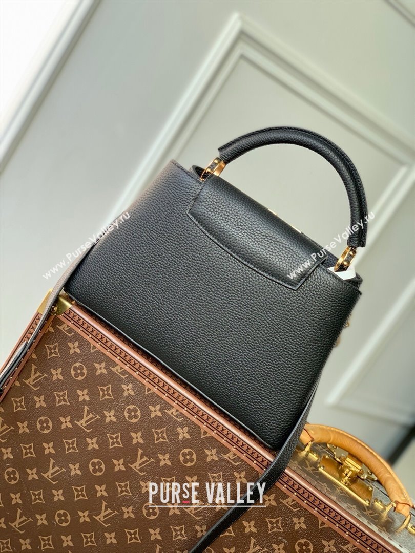 Louis Vuitton Capucines MM Bag in Black Taurillon Leather with Chain M12345 2025 (K-25021419)