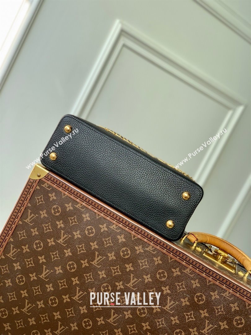 Louis Vuitton Capucines MM Bag in Black Taurillon Leather with Chain M12345 2025 (K-25021419)