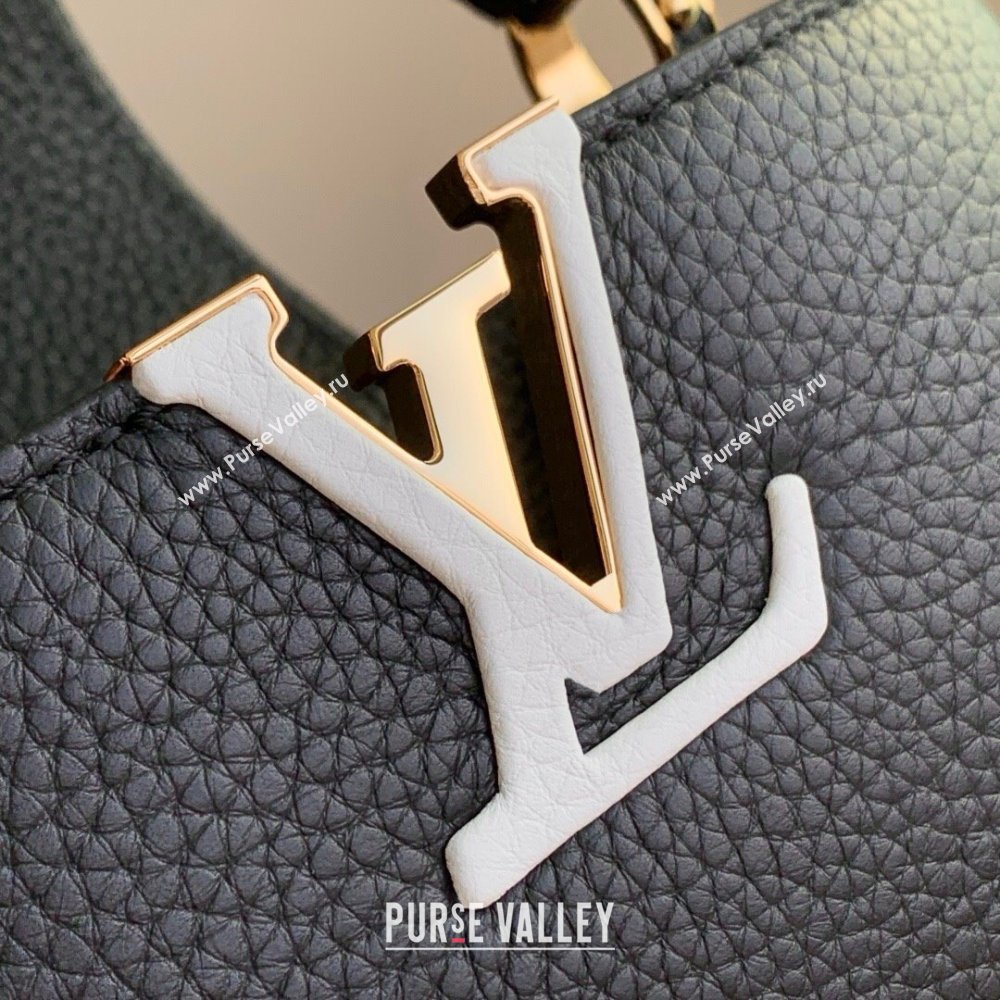 Louis Vuitton Capucines MM Bag in Black Taurillon Leather with Chain M12345 2025 (K-25021419)