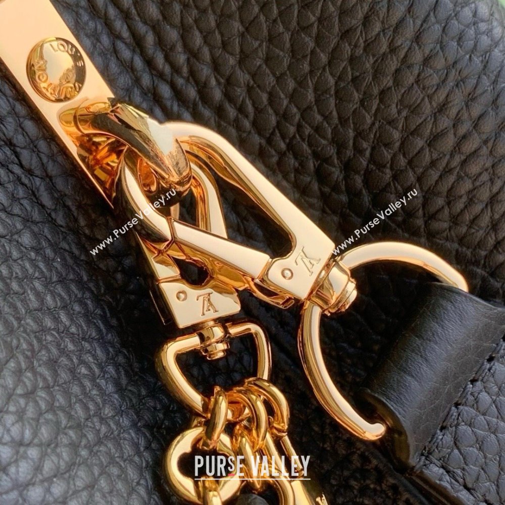 Louis Vuitton Capucines MM Bag in Black Taurillon Leather with Chain M12345 2025 (K-25021419)
