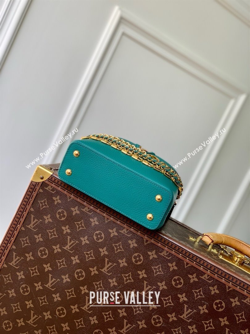 Louis Vuitton Capucines Mini Bag with Mother-of-pearl Hardware in Green Taurillon Leather M11342 2025 (K-25021420)