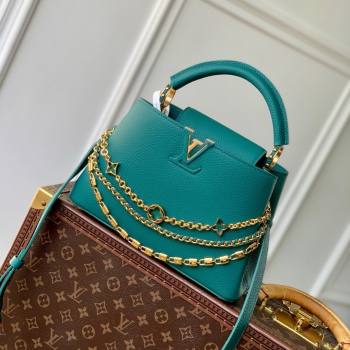 Louis Vuitton Capucines BB Bag with Mother-of-pearl Hardware in Green Taurillon Leather M11342 2025 (K-25021421)