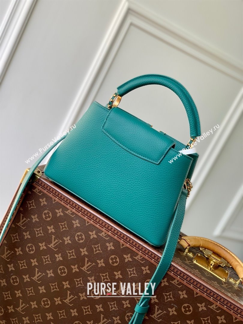 Louis Vuitton Capucines BB Bag with Mother-of-pearl Hardware in Green Taurillon Leather M11342 2025 (K-25021421)