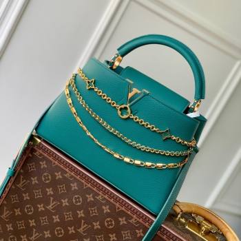 Louis Vuitton Capucines MM Bag with Mother-of-pearl Hardware in Green Taurillon Leather M11342 2025 (K-25021422)