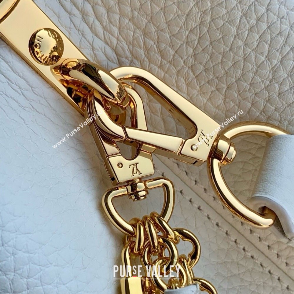 Louis Vuitton Capucines BB Bag with Mother-of-pearl Hardware in White Taurillon Leather M11342 2025 (K-25021424)