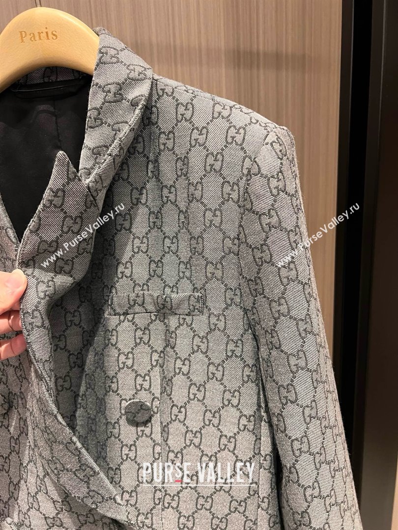 Gucci GG Long Jacket Grey 2025 0215 (QI-250215031)