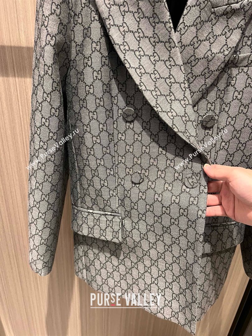 Gucci GG Long Jacket Grey 2025 0215 (QI-250215031)