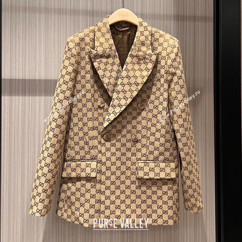 Gucci GG Long Jacket Beige 2025 0215 (QI-250215032)